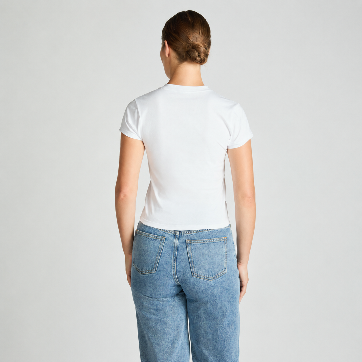 Cotton Short Sleeve Mini Tee - White