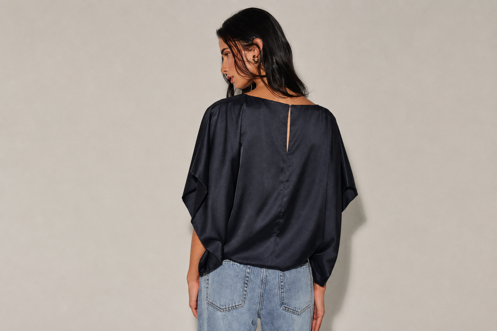 Woven Short Sleeve Flowy Top