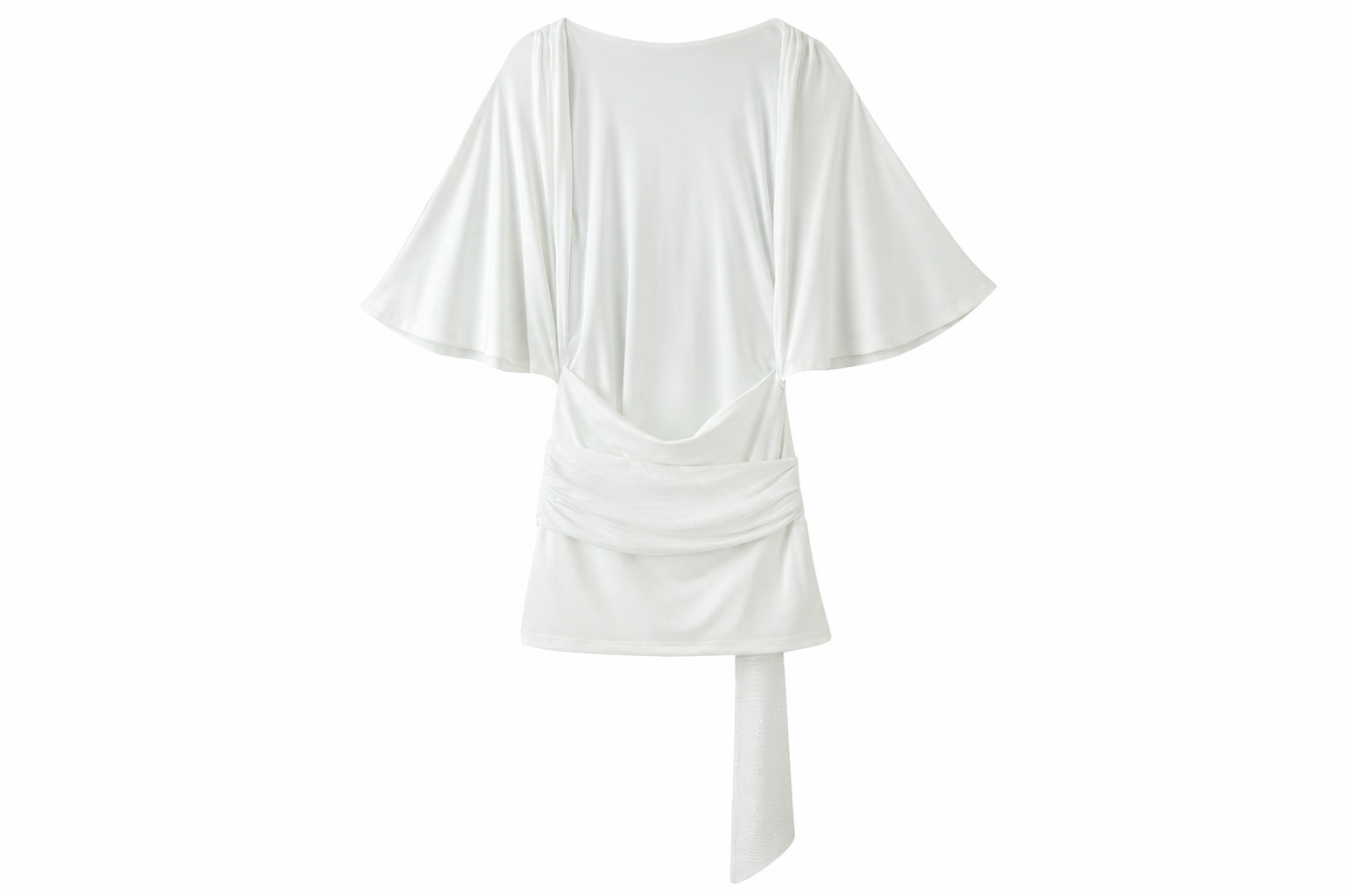 Tie Waist Bell Sleeve Casual Dress