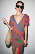 Knit Wrap Sleeve Mini Dress
