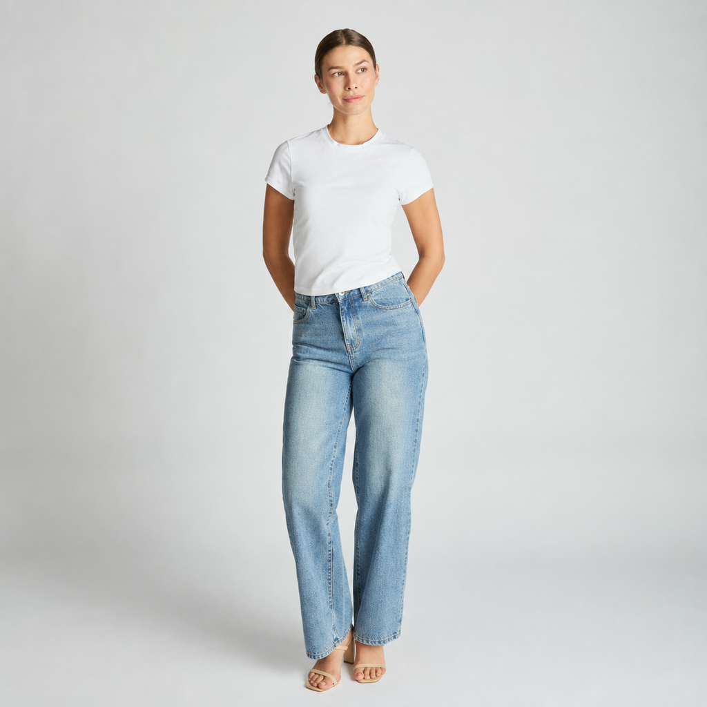 Cotton Short Sleeve Mini Tee - White