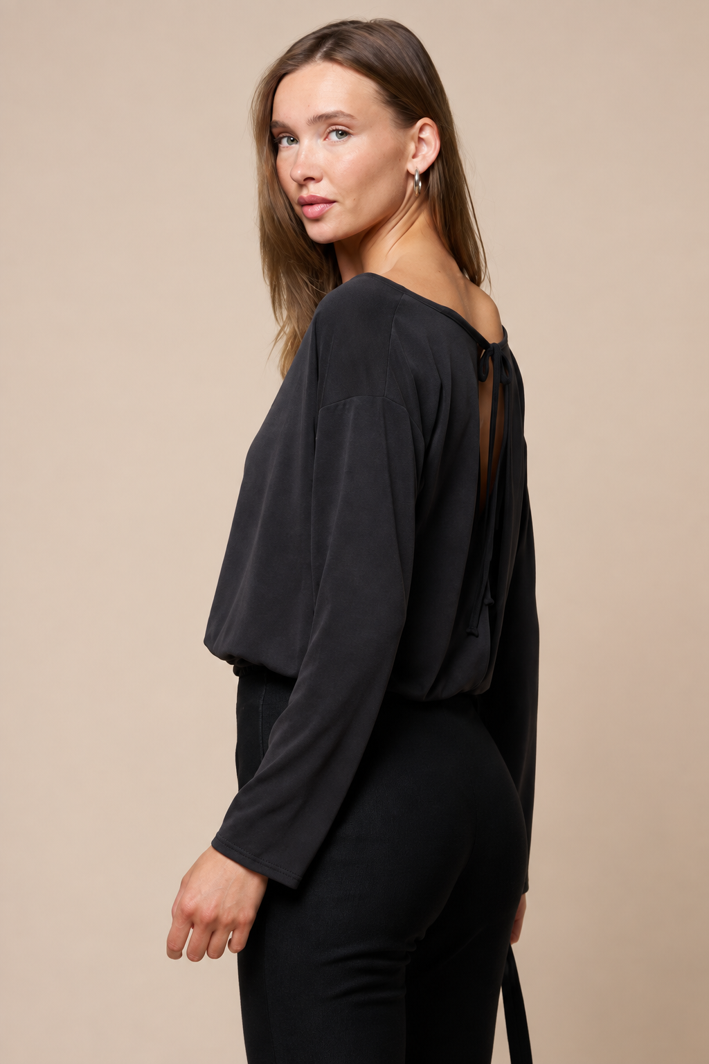 Open Back Long Sleeve Top