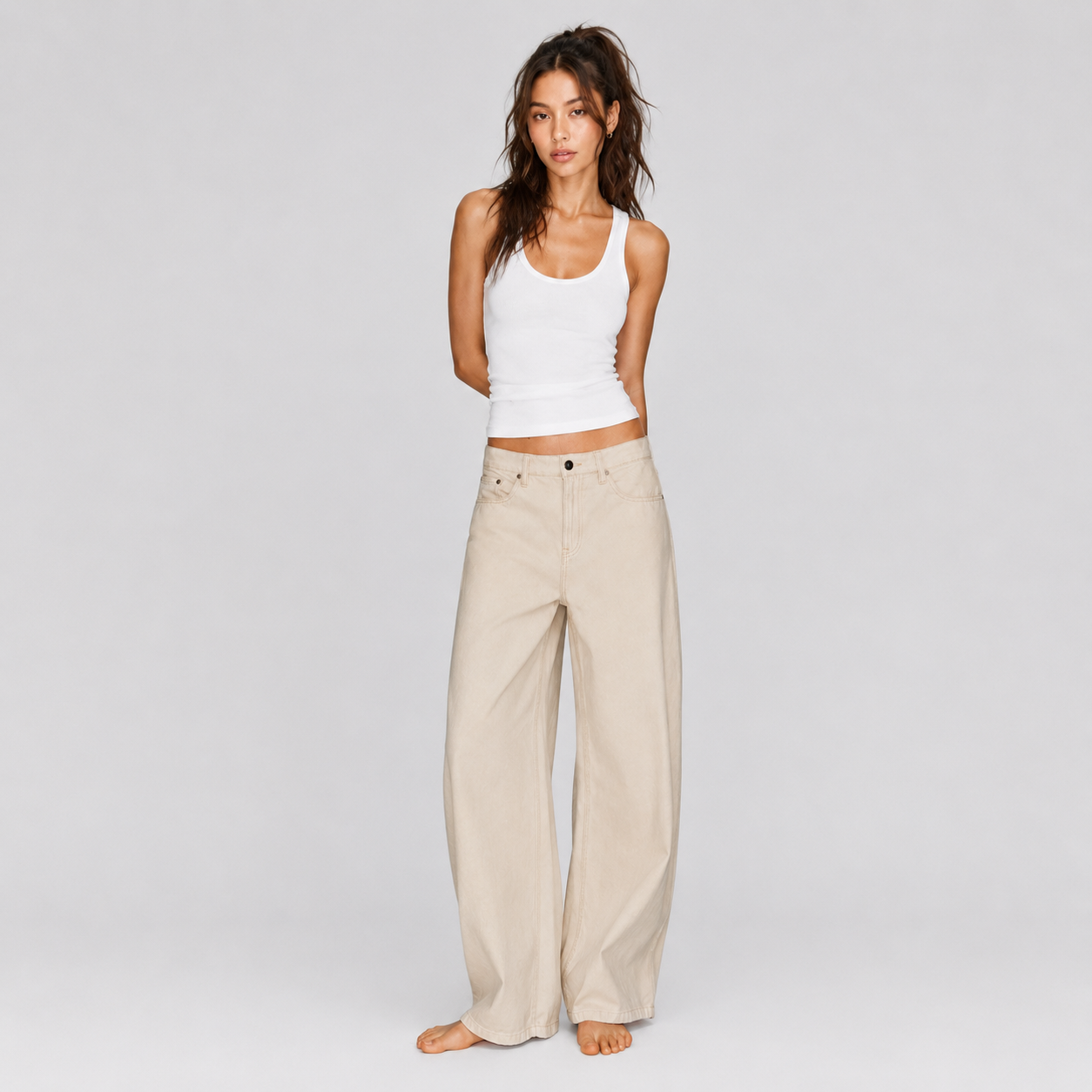Barrel Leg Denim Jeans