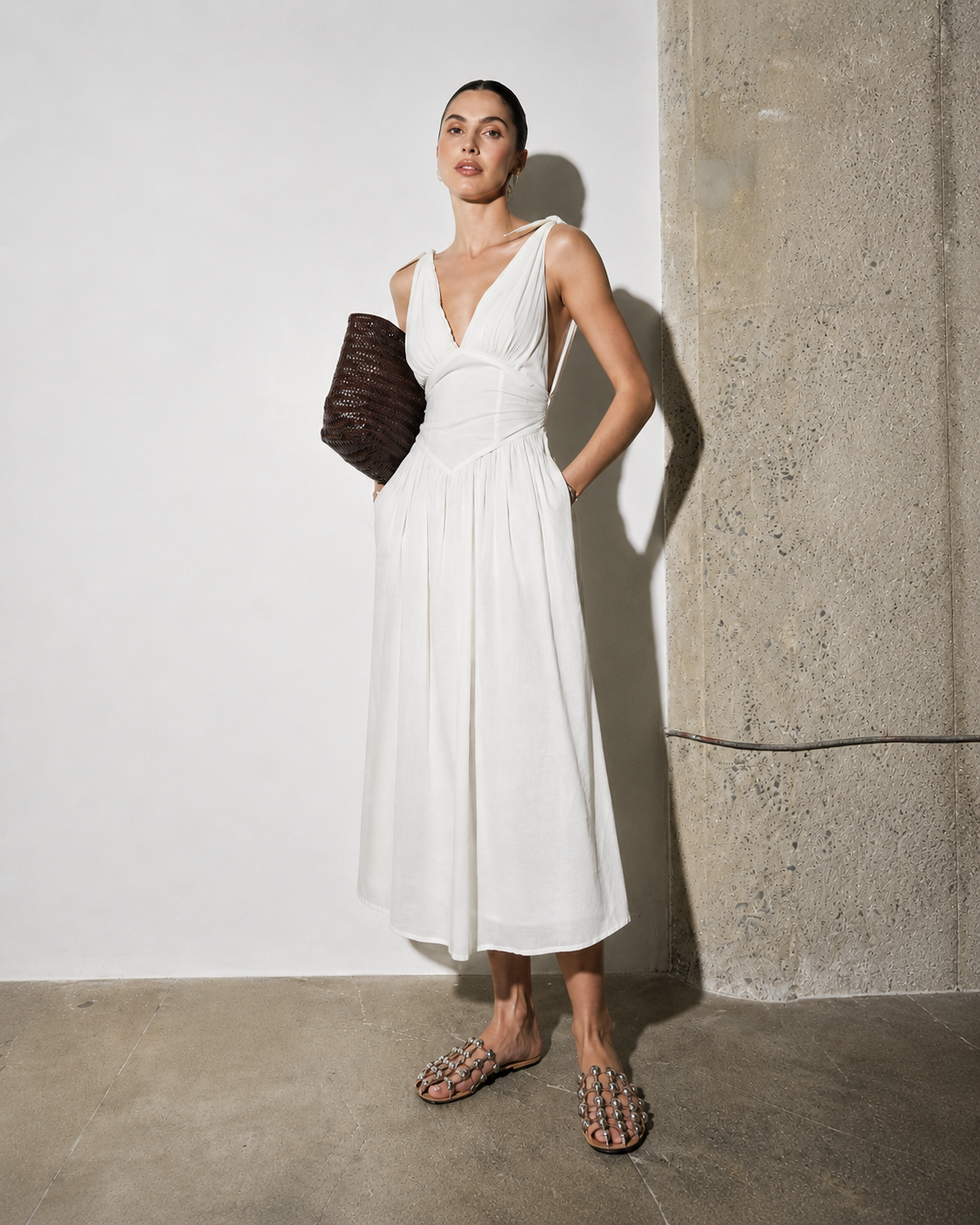 Corset-waist Maxi Dress