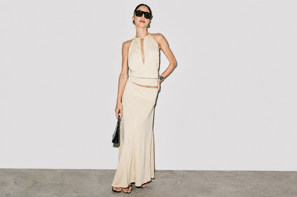 Halter Bias-cut Maxi Set