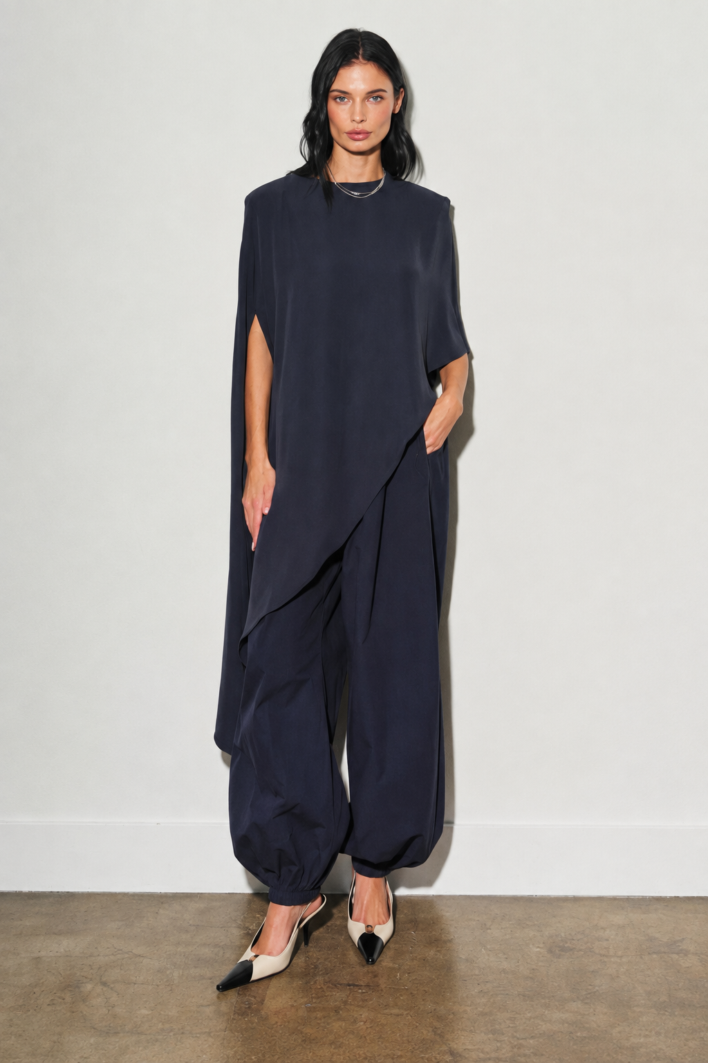Draped Balloon Harem Pants