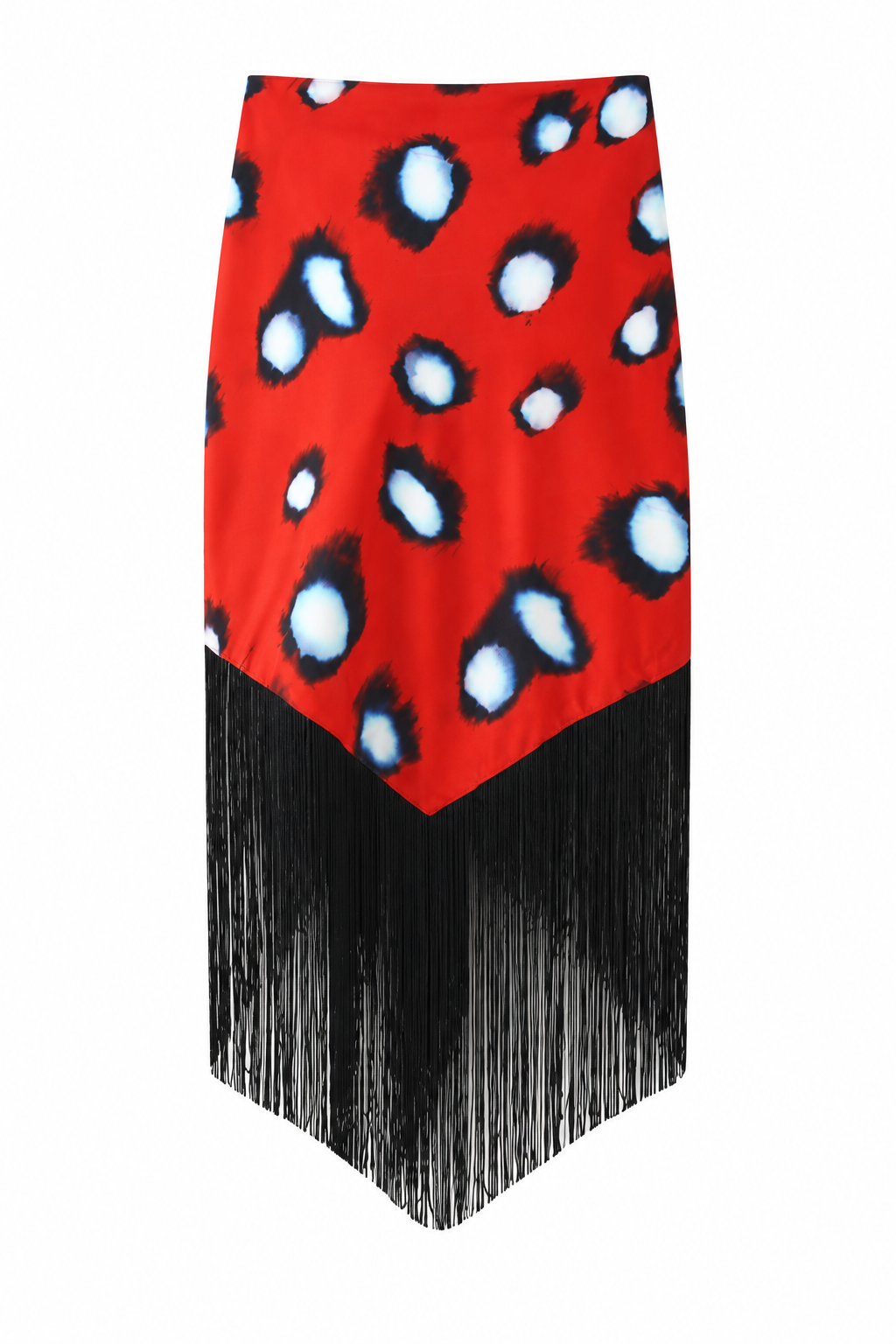 Polka Dot Fringe Wrap Skirt