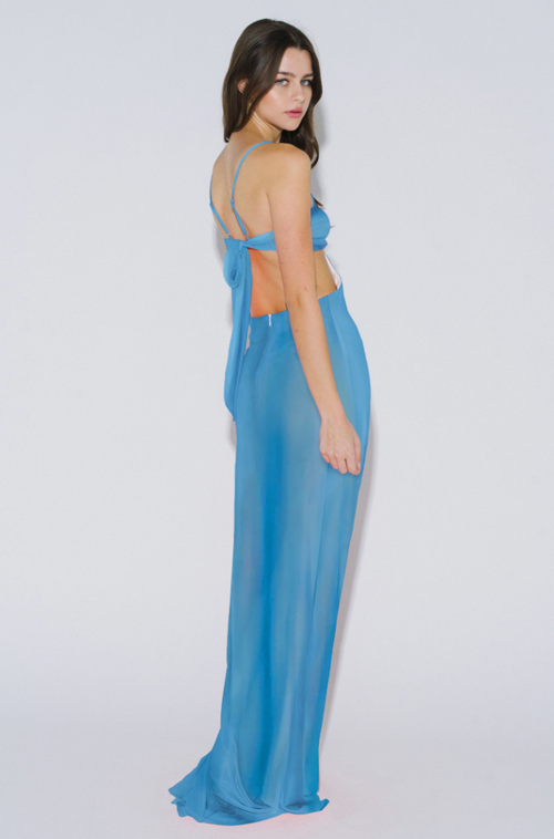 Bandeau Cut-out Maxi Dress W/ Hardware Detail
