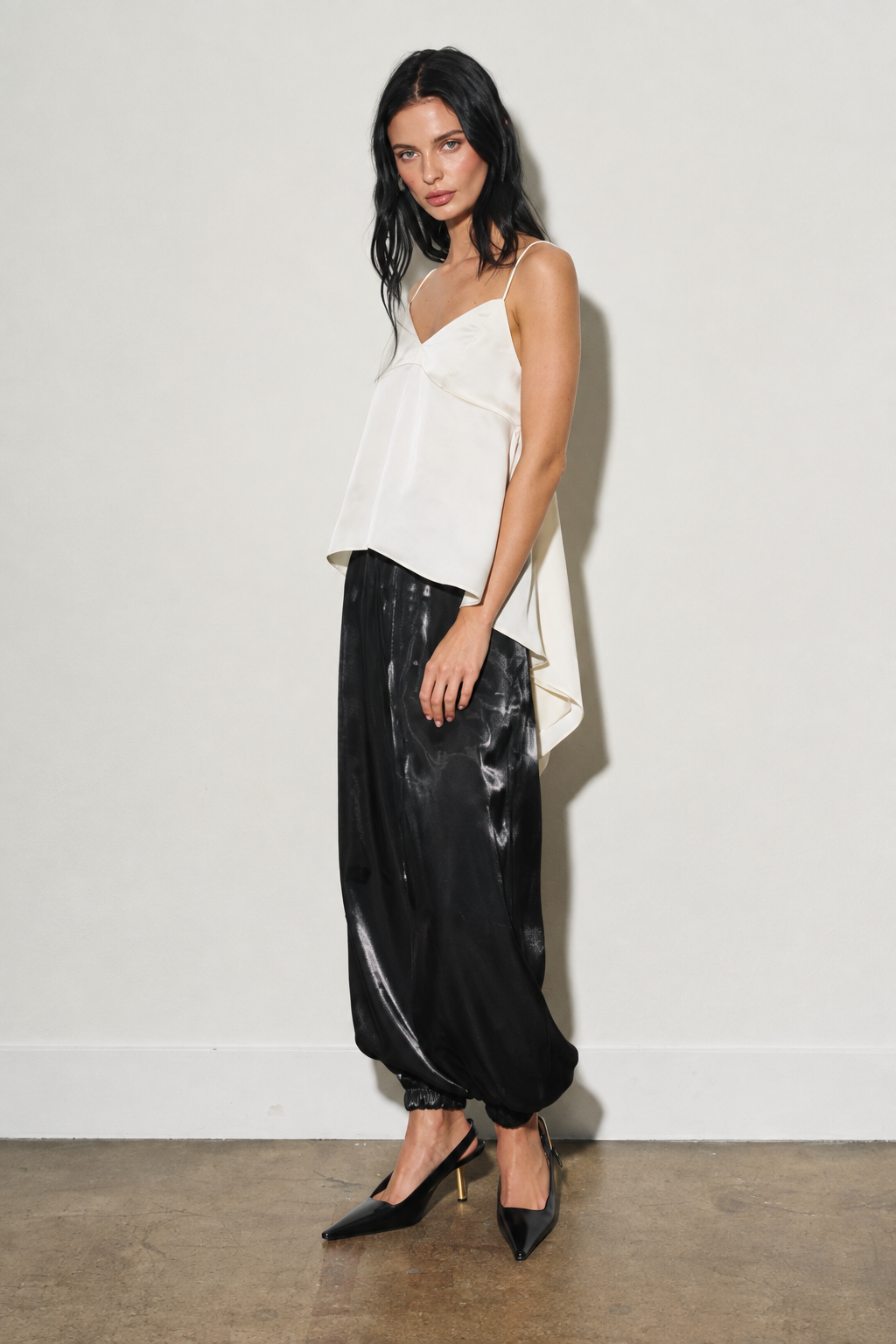 Satin Back Tie Top