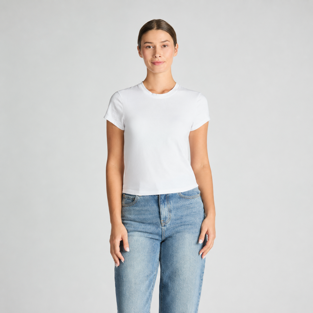 Cotton Short Sleeve Mini Tee - White