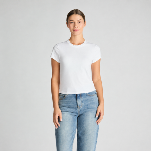 Cotton Short Sleeve Mini Tee - White