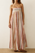 Striped Strapless Maxi Dress