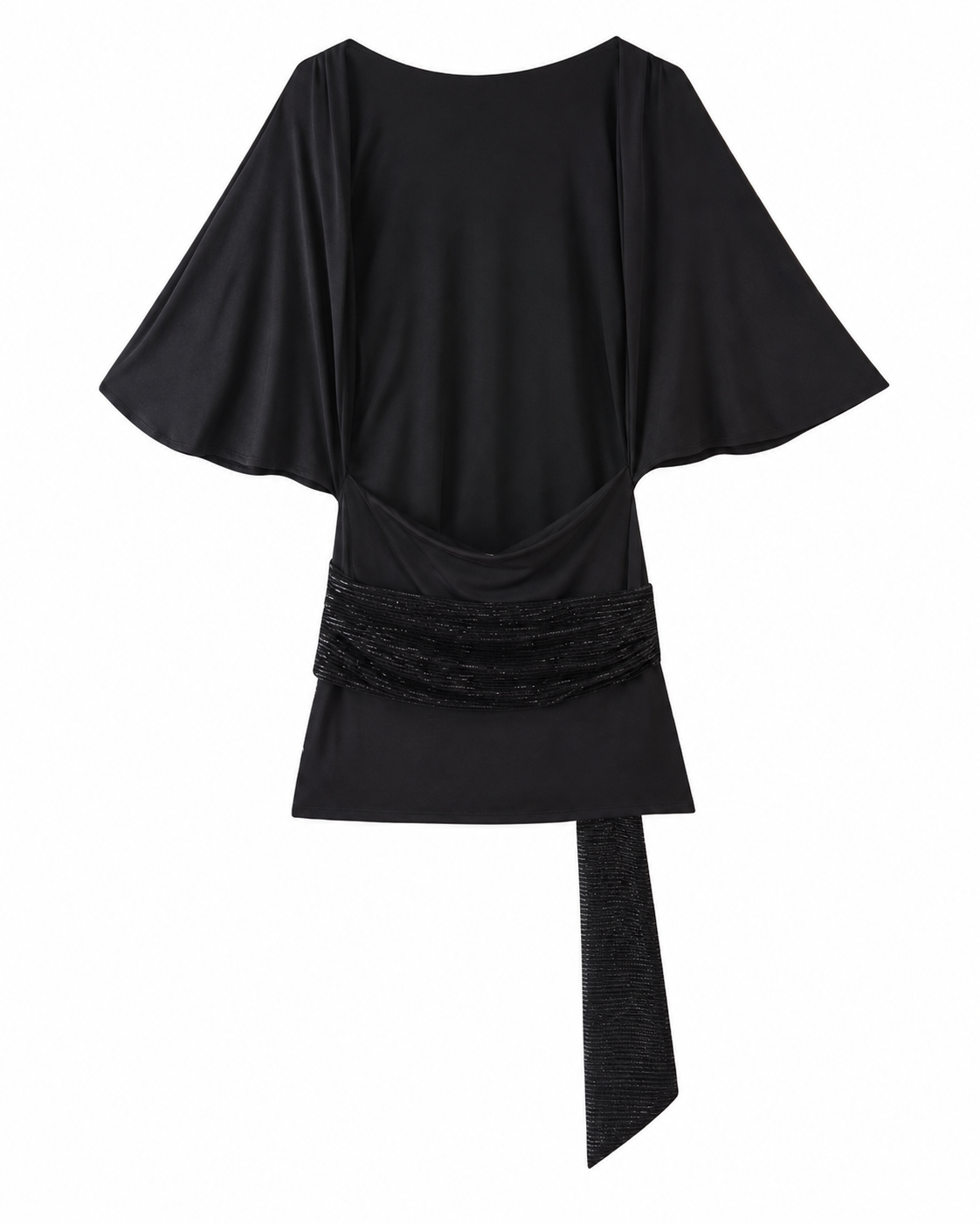 Tie Waist Bell Sleeve Casual Dress