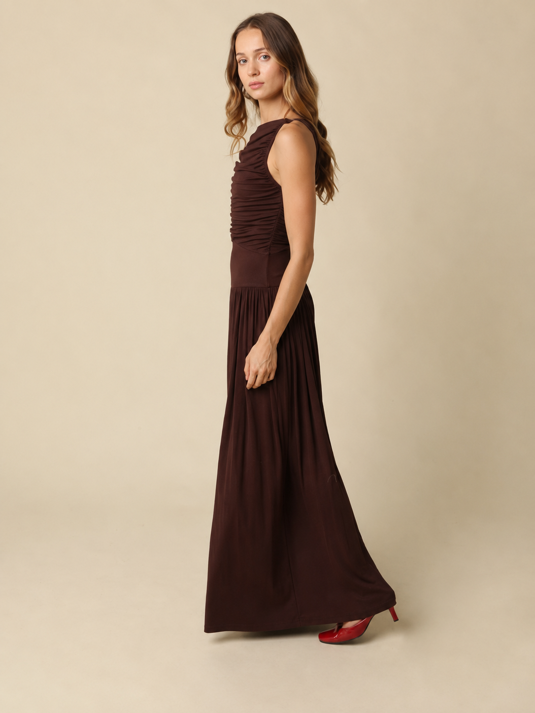Leni Maxi Dress - Brown