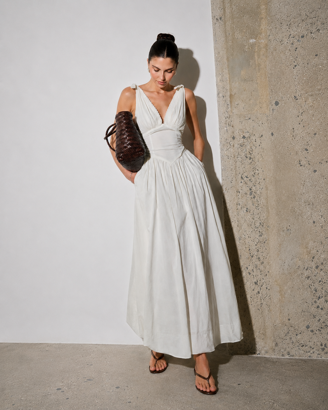 Corset-waist Maxi Dress