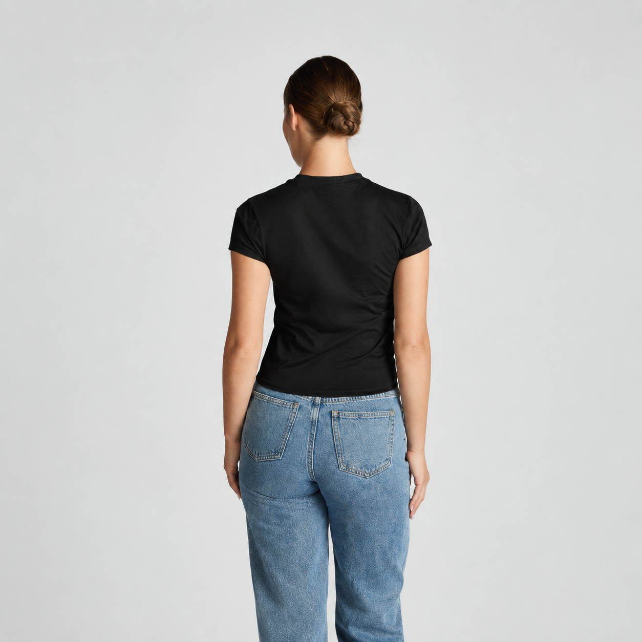Cotton Short Sleeve Mini Tee - Black